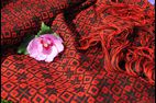 rebozo laine rouge et noir